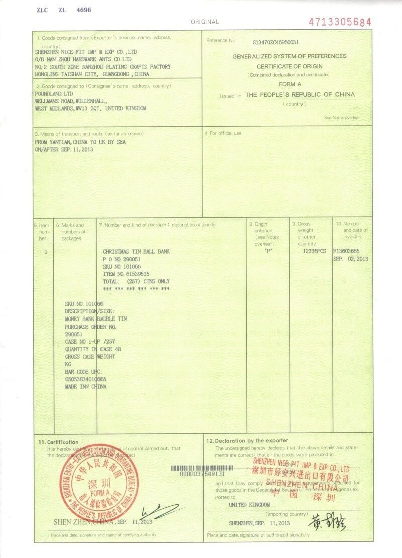 China Certificate Of Origin | Cfc In Certificate Of Origin For A Vehicle Template
