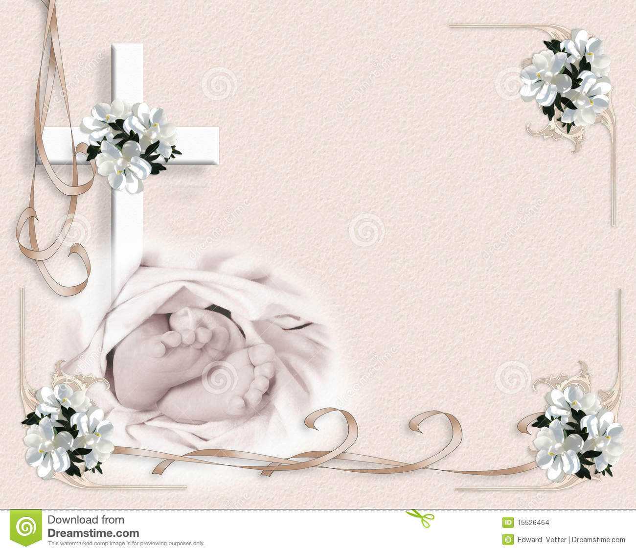 Christening Baptism Invitation Stock Illustration Pertaining To Free Christening Invitation Cards Templates