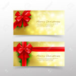 Christmas Card Template For Invitation And Gift Voucher With.. Pertaining To Present Card Template