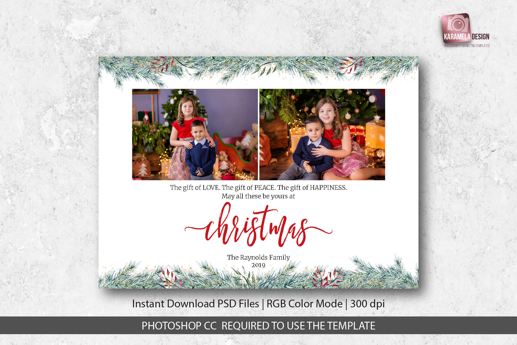 Christmas Card Template For Photographers Throughout Christmas Photo Card Templates Photoshop