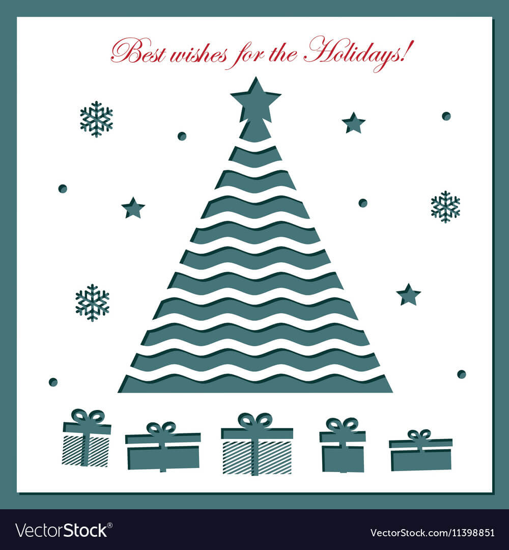 Christmas Card Template With Laser Cutting With Adobe Illustrator Christmas Card Template