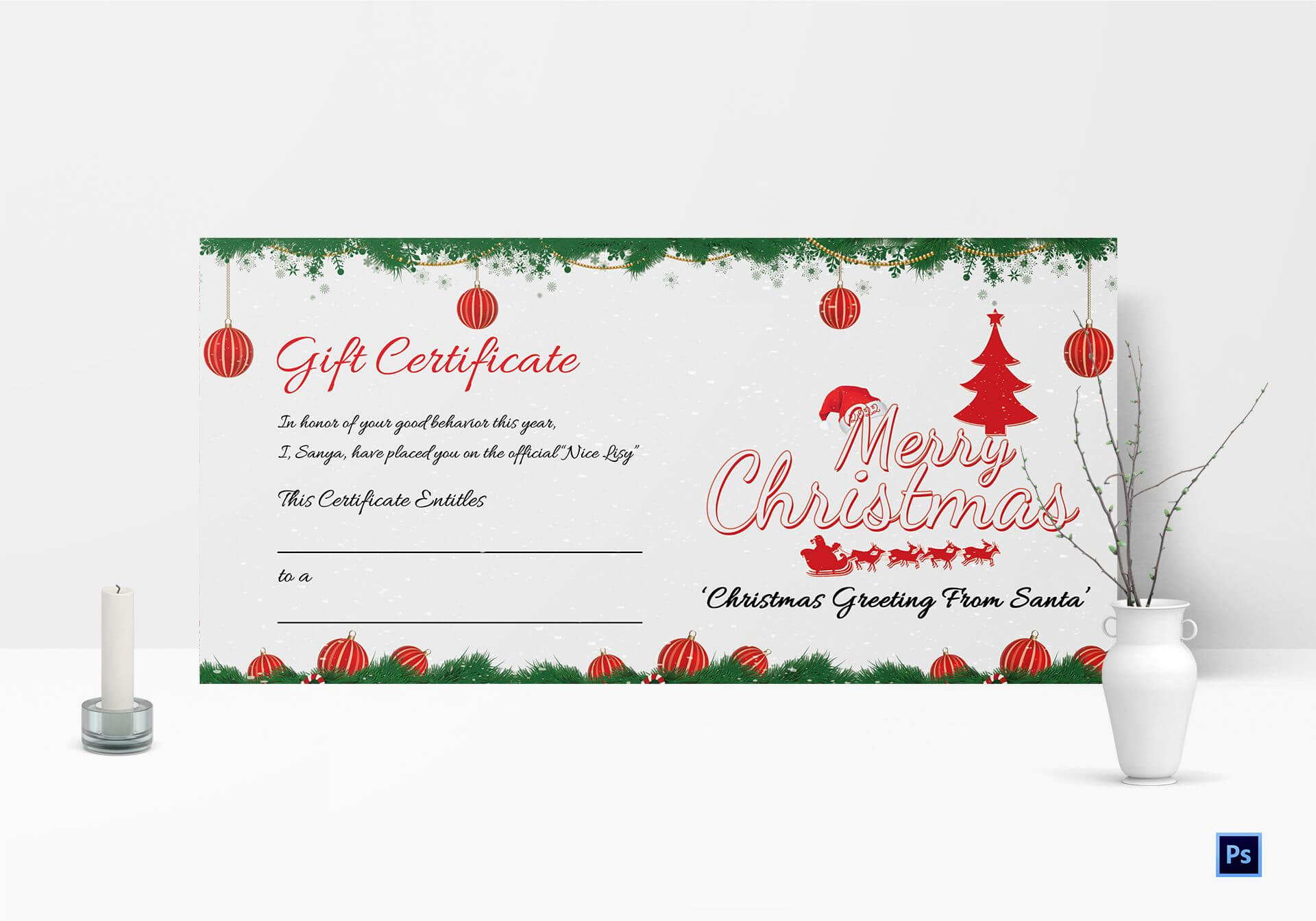 Christmas Certificate Template | Certificatetemplategift Throughout Gift Certificate Template Photoshop