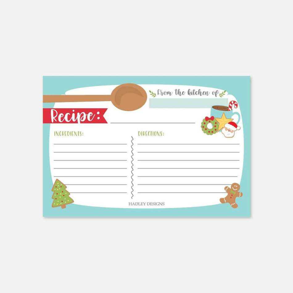 Christmas Cookie Exchange Recipe Card Template Intended For Cookie Exchange Recipe Card Template