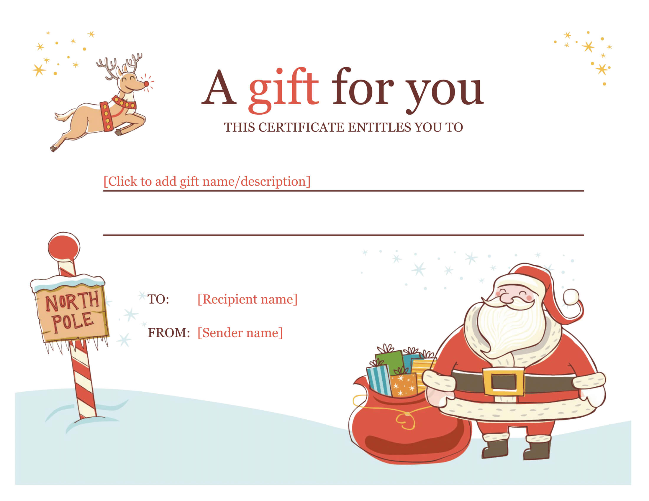 Christmas Gift Certificate – Download A Free Personalized With Regard To Christmas Gift Certificate Template Free Download