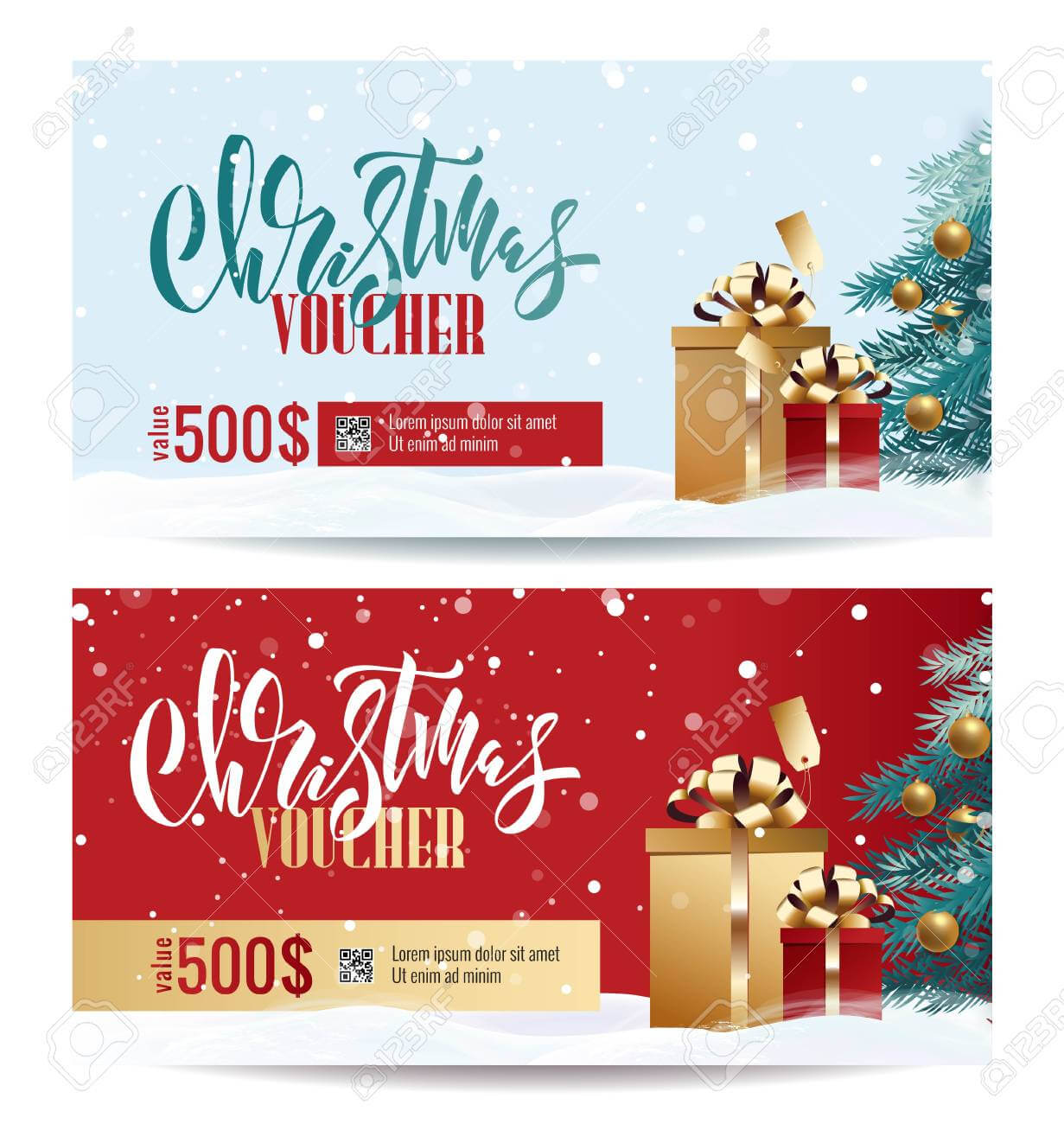 Christmas Gift Voucher Coupon Discount. Gift Certificate Template.. Throughout Free Christmas Gift Certificate Templates