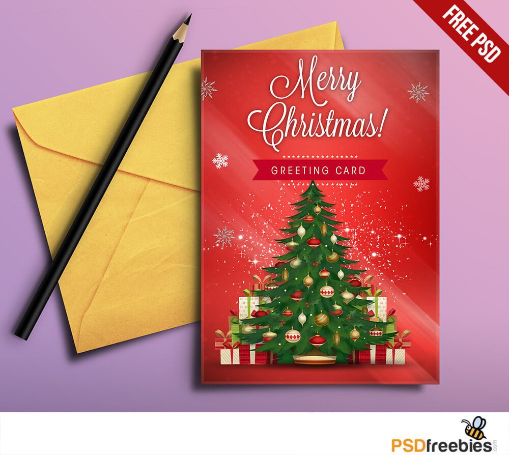 Christmas Greeting Card Free Psd | Psdfreebies For Free Christmas Card Templates For Photoshop