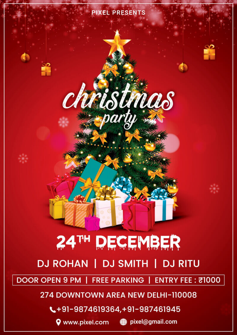 Christmas Party Flyer Free Psd Template | Psddaddy With Regard To Christmas Brochure Templates Free