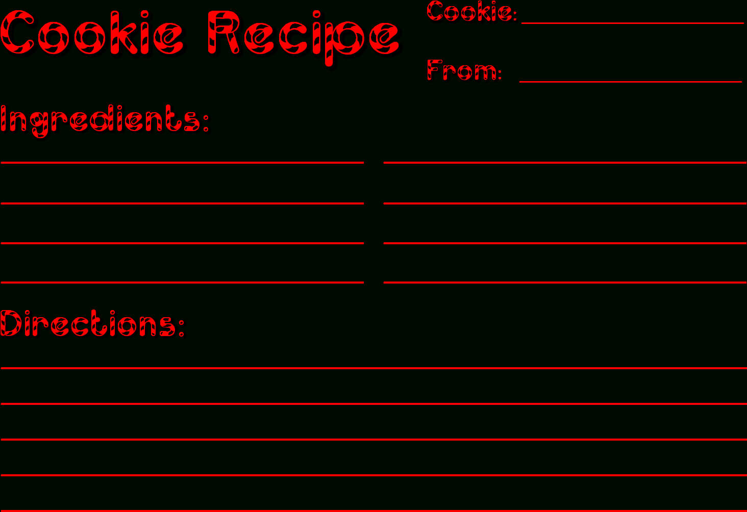 Christmas Recipe Card Templates – Cookie Exchange Pertaining To Cookie Exchange Recipe Card Template