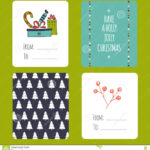 Christmas Set Of Cards Stock Vector. Illustration Of Design With Small Greeting Card Template