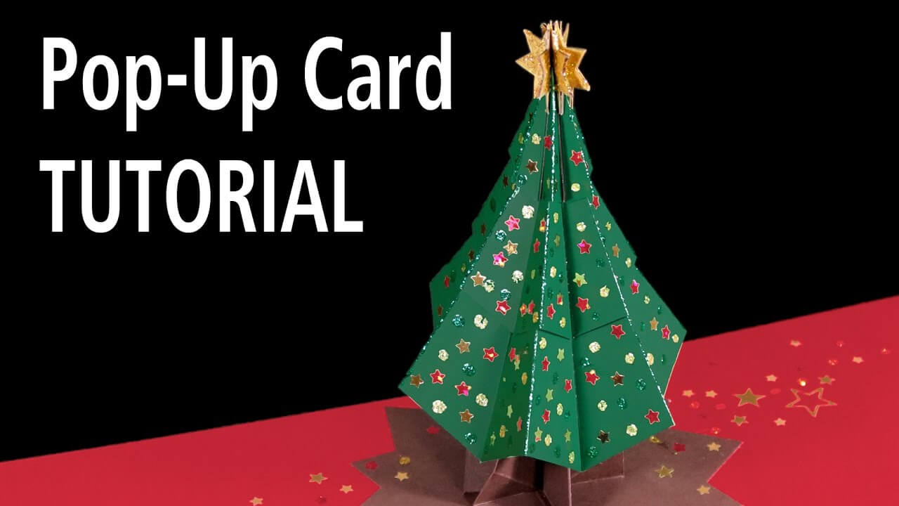 Christmas Tree Pop Up Card Tutorial With Regard To 3D Christmas Tree Card Template