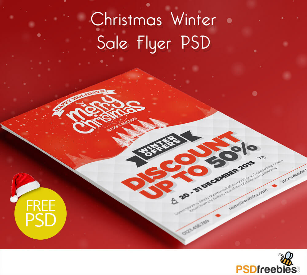 Christmas Winter Sale Flyer Psd Freebie | Psdfreebies Throughout Christmas Brochure Templates Free