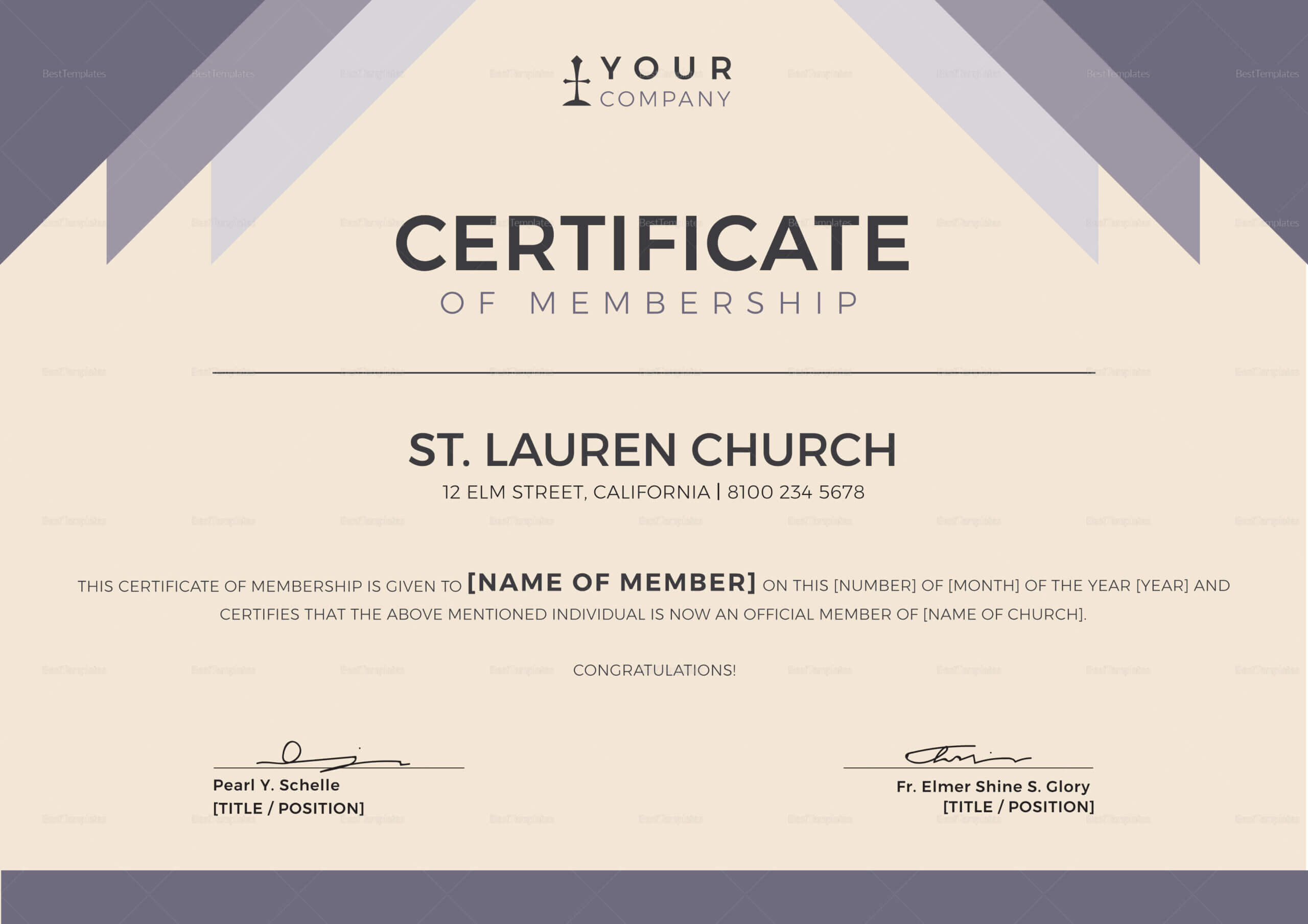Church Membership Certificate Template Regarding New Member Certificate Template