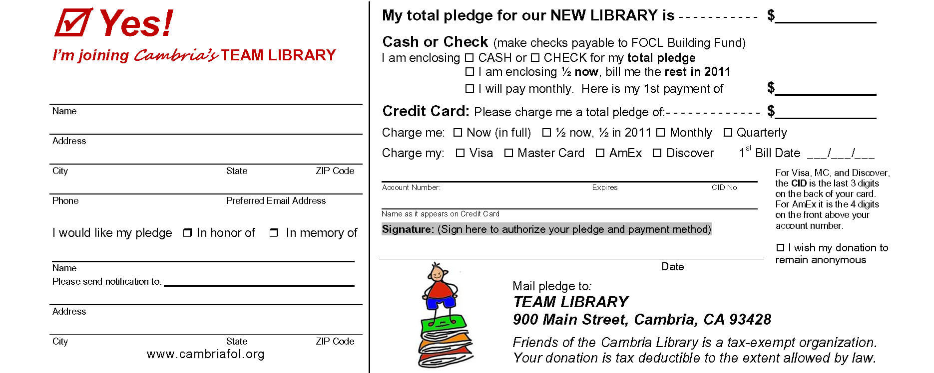 Church Pledge Cards Template – Barati.ald2014 For Fundraising Pledge Card Template