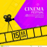 Cinema Festival Poster Template. Film Or Movie Flyer Throughout Film Festival Brochure Template
