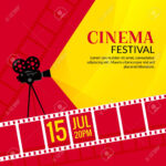 Cinema Festival Poster Template. Vector Camcorder And Line Videotape.. In Film Festival Brochure Template