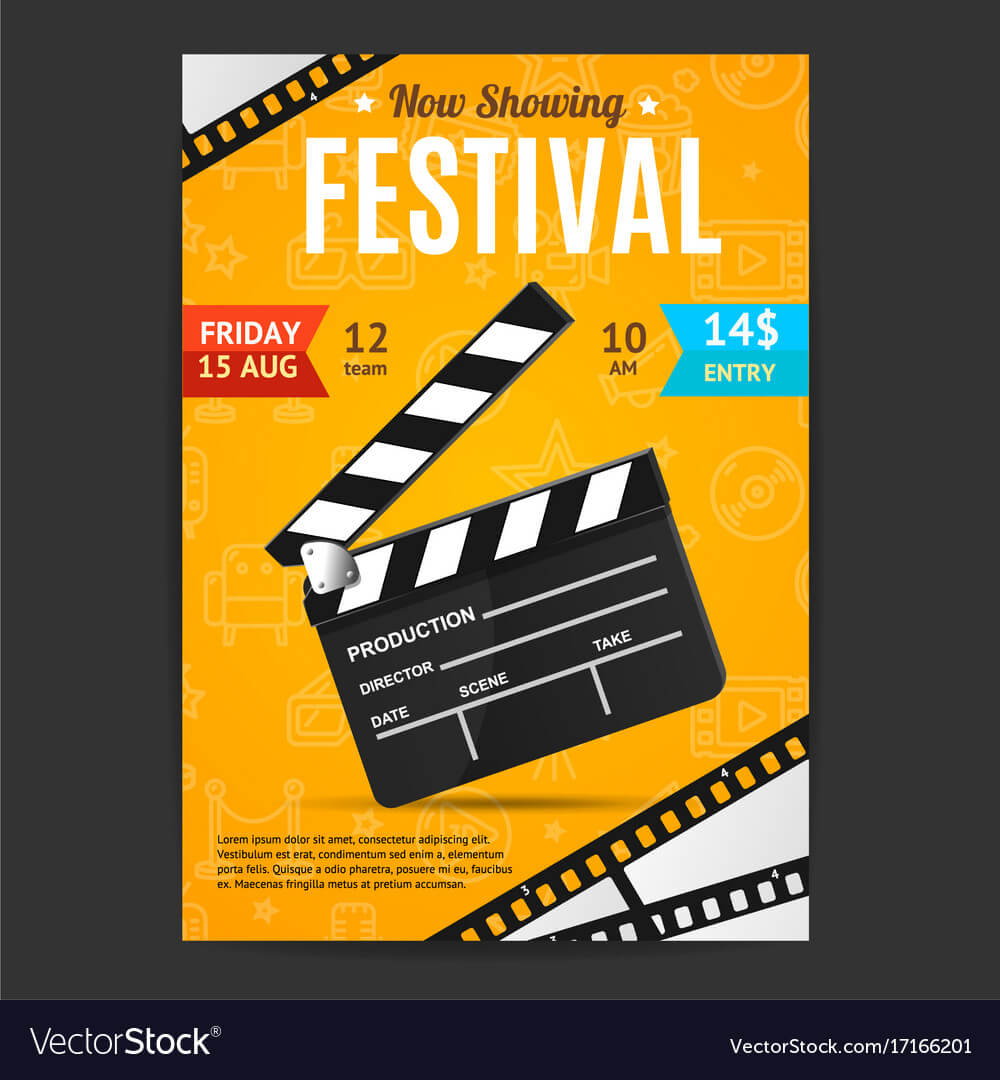 Cinema Movie Festival Poster Card Template Regarding Film Festival Brochure Template