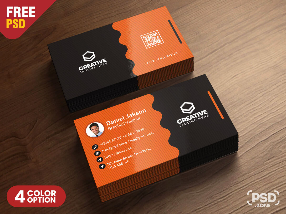 Clean Business Card Psd Templates – Uxfree Inside Name Card Photoshop Template