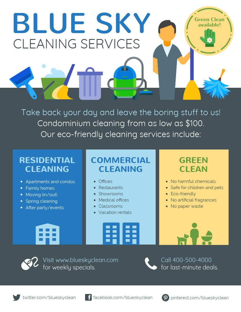 Cleaning Service Flyer In Commercial Cleaning Brochure Templates