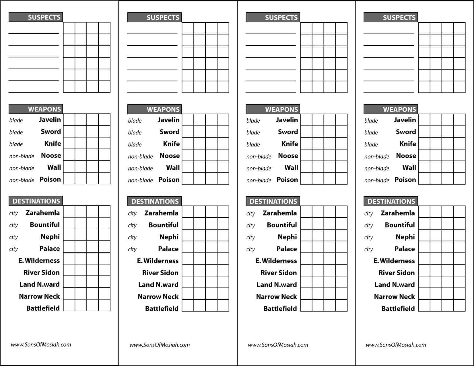 Clue Game Card Template – Free Download Inside Clue Card Template