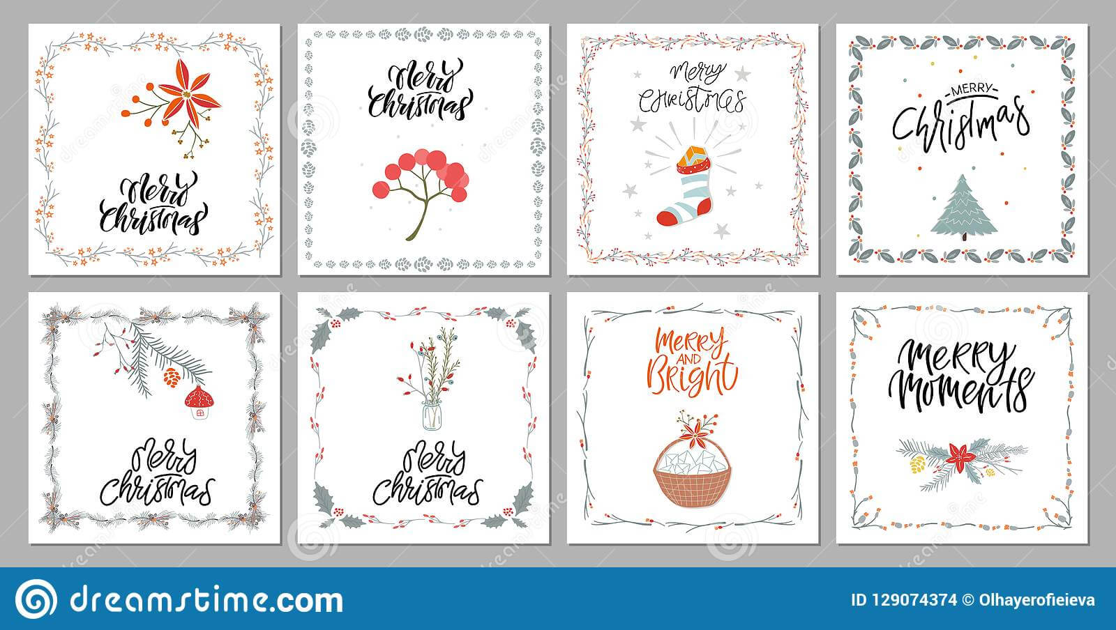 Collection Cute Merry Christmas Gift Cards And Set Of With Regard To Printable Holiday Card Templates