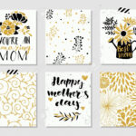 Collection Of 6 Cute Card Templates For Mothers Day.stylish Simple.. Intended For Mothers Day Card Templates