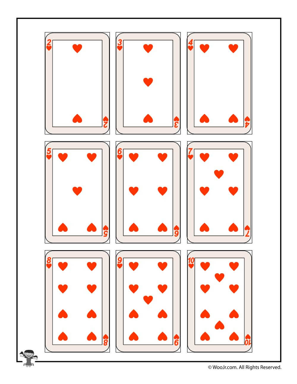 Color Pages ~ Printable Playing Cards Astonishing Color With Free Printable Playing Cards Template