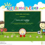Colorful Kids Summer Camp Diploma Certificate Template In With Regard To Basketball Camp Certificate Template