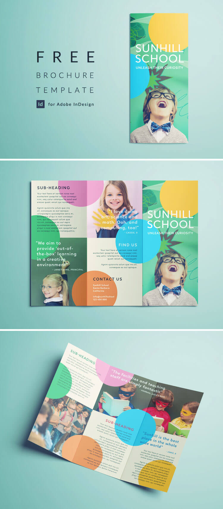 Colorful School Brochure – Tri Fold Template | Download Free Regarding Brochure Templates For School Project
