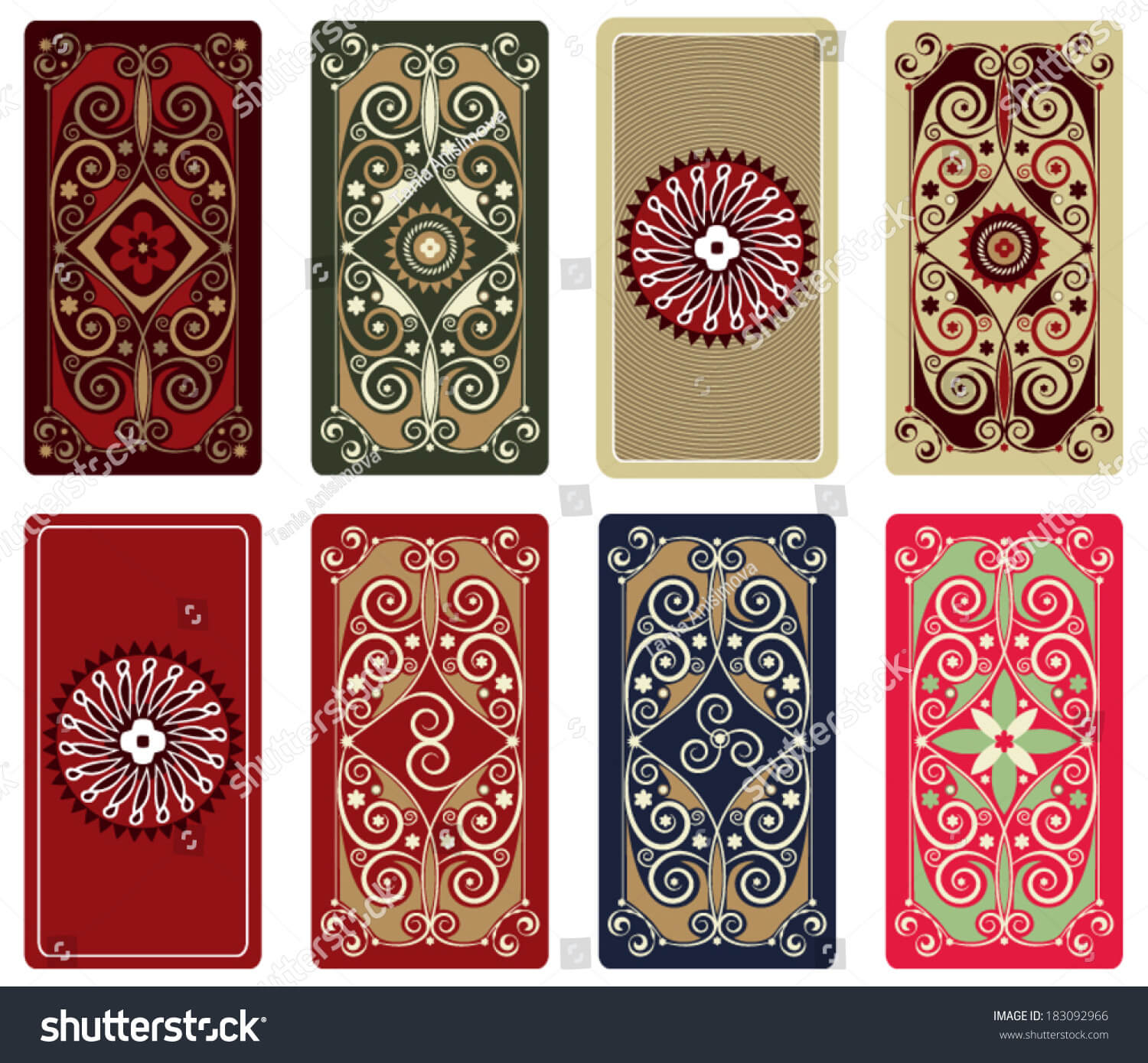 Colorful Vector Design Tarot Playing Cards Stock Vector In Playing Card Design Template