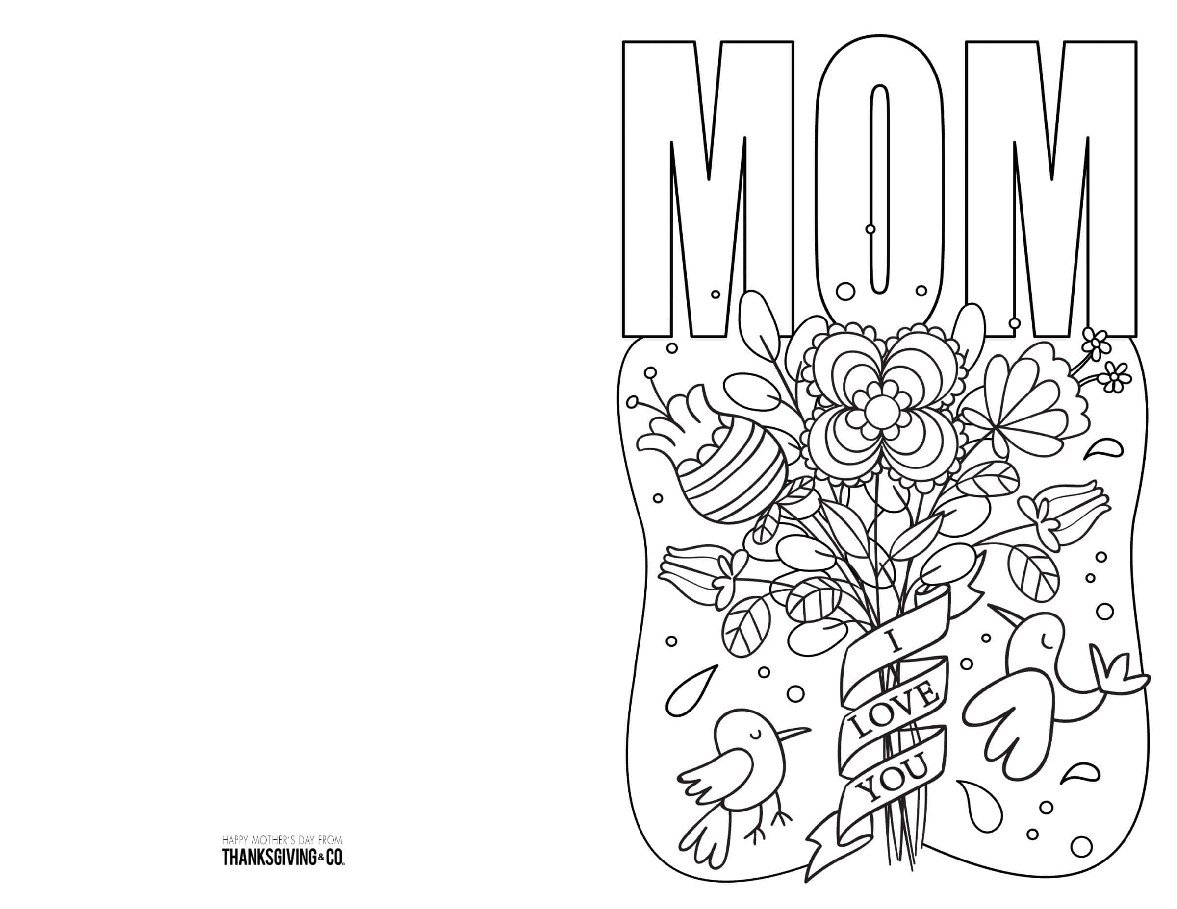 Coloring Pages : Free Printable Mothers Day Ecards To Color Throughout Mothers Day Card Templates
