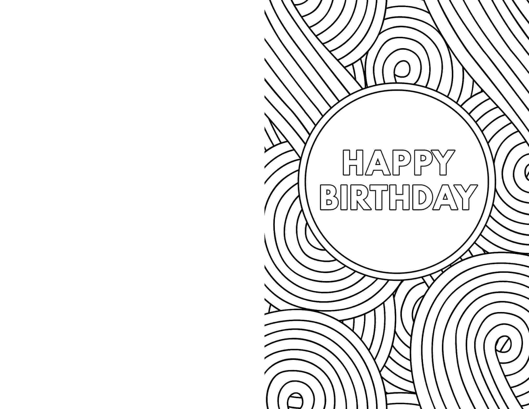 Coloring : Printable Coloring Birthday Cards Happy Colouring With Mom Birthday Card Template