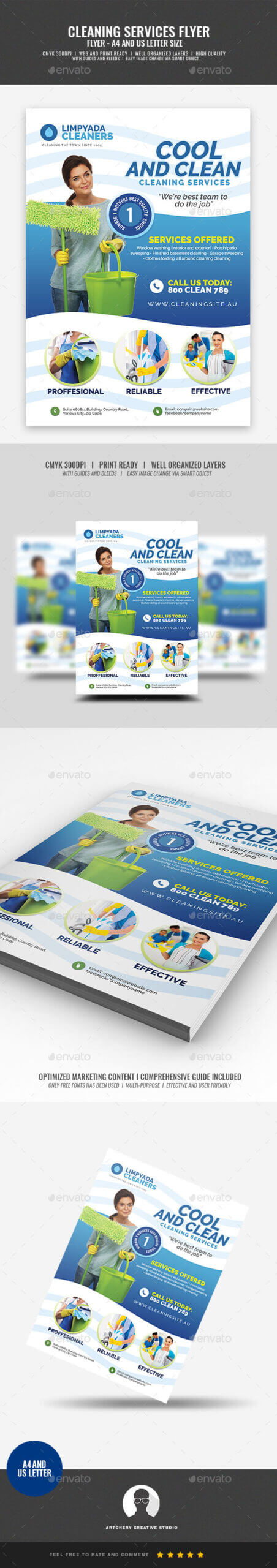 Commercial Cleaning Graphics, Designs & Templates For Commercial Cleaning Brochure Templates
