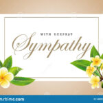 Condolences Sympathy Card Floral Frangipani Or Plumeria With Sorry For Your Loss Card Template