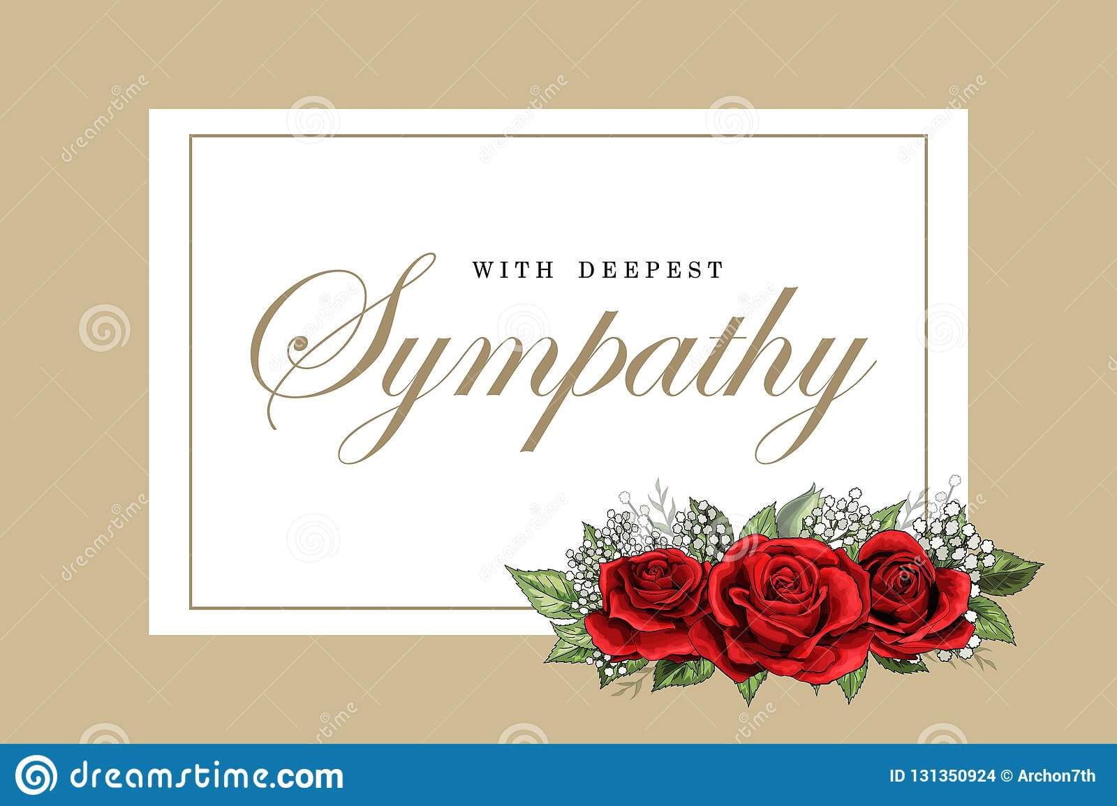 Condolences Sympathy Card Floral Red Roses Bouquet And For Sympathy Card Template