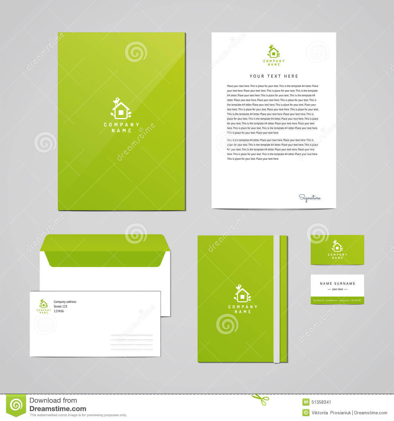 Corporate Identity Eco Design Template. Documentation For With Regard To Business Card Letterhead Envelope Template
