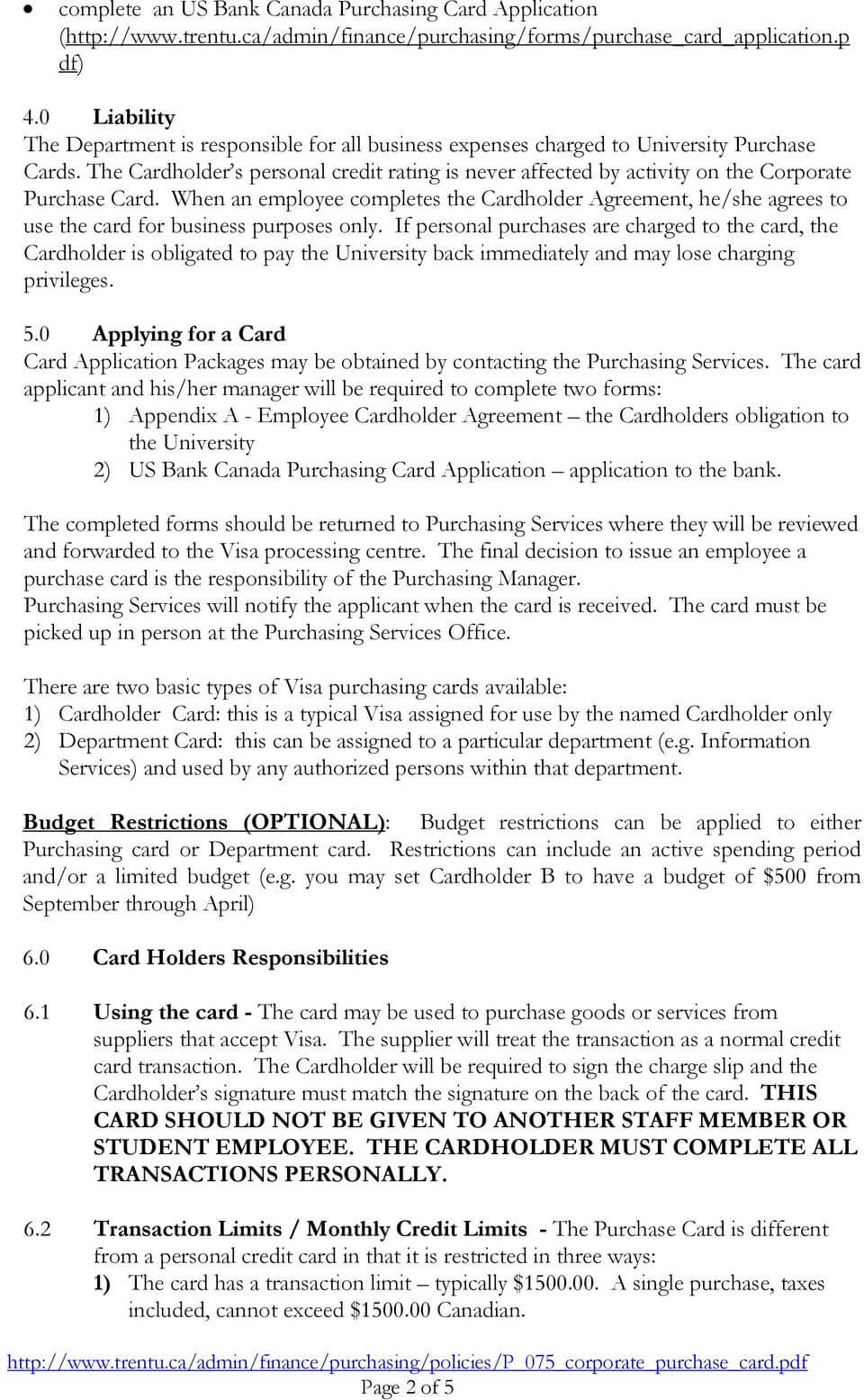 Corporate Purchase Pur – Pdf Free Download Regarding Corporate Credit Card Agreement Template