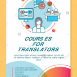 Courses For Translators Brochure Template Layout. Translator Pertaining To Training Brochure Template