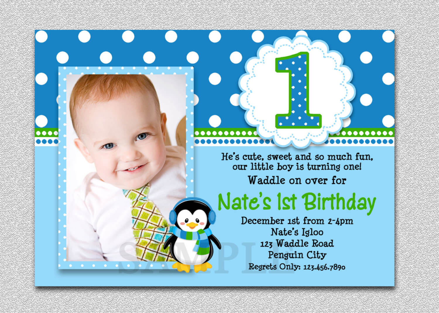 Create 1St Birthday Invitation Card For Free – Tomope With Regard To First Birthday Invitation Card Template