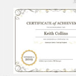 Create A Certificate Of Recognition In Microsoft Word With Word Certificate Of Achievement Template