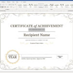 Create A Certificate Of Recognition In Microsoft Word Within Word Certificate Of Achievement Template