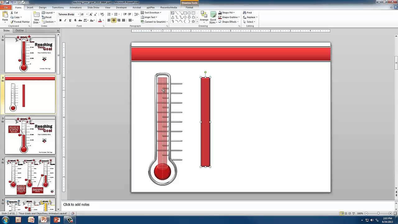 Create A Custom Thermometer Within Powerpoint Thermometer Template