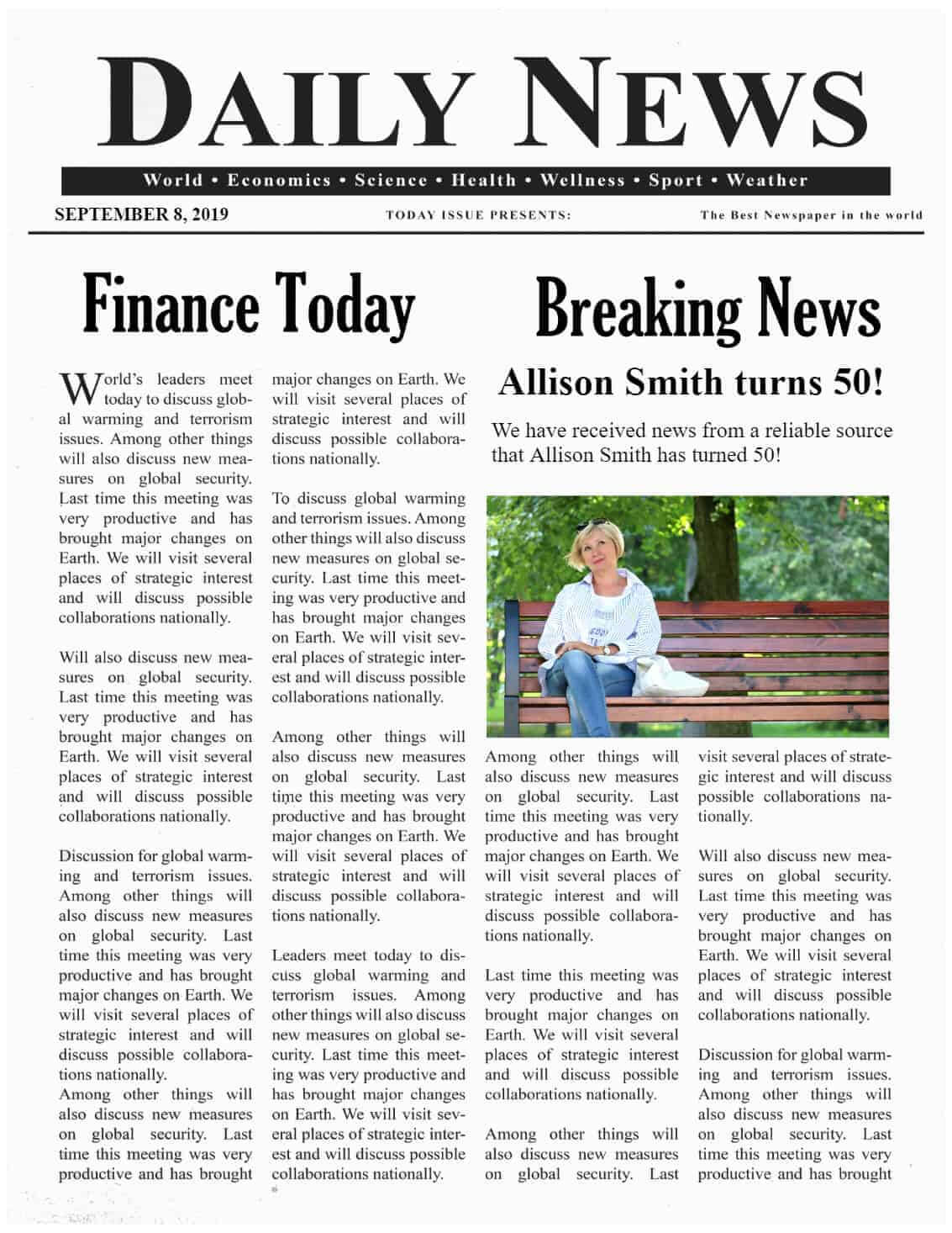 Create Your Own Newspaper Template – Tomope.zaribanks.co With Newspaper Template For Powerpoint