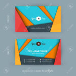 Creative And Clean Business Card Template With Material Design Abstract  Colorful Background Within Web Design Business Cards Templates