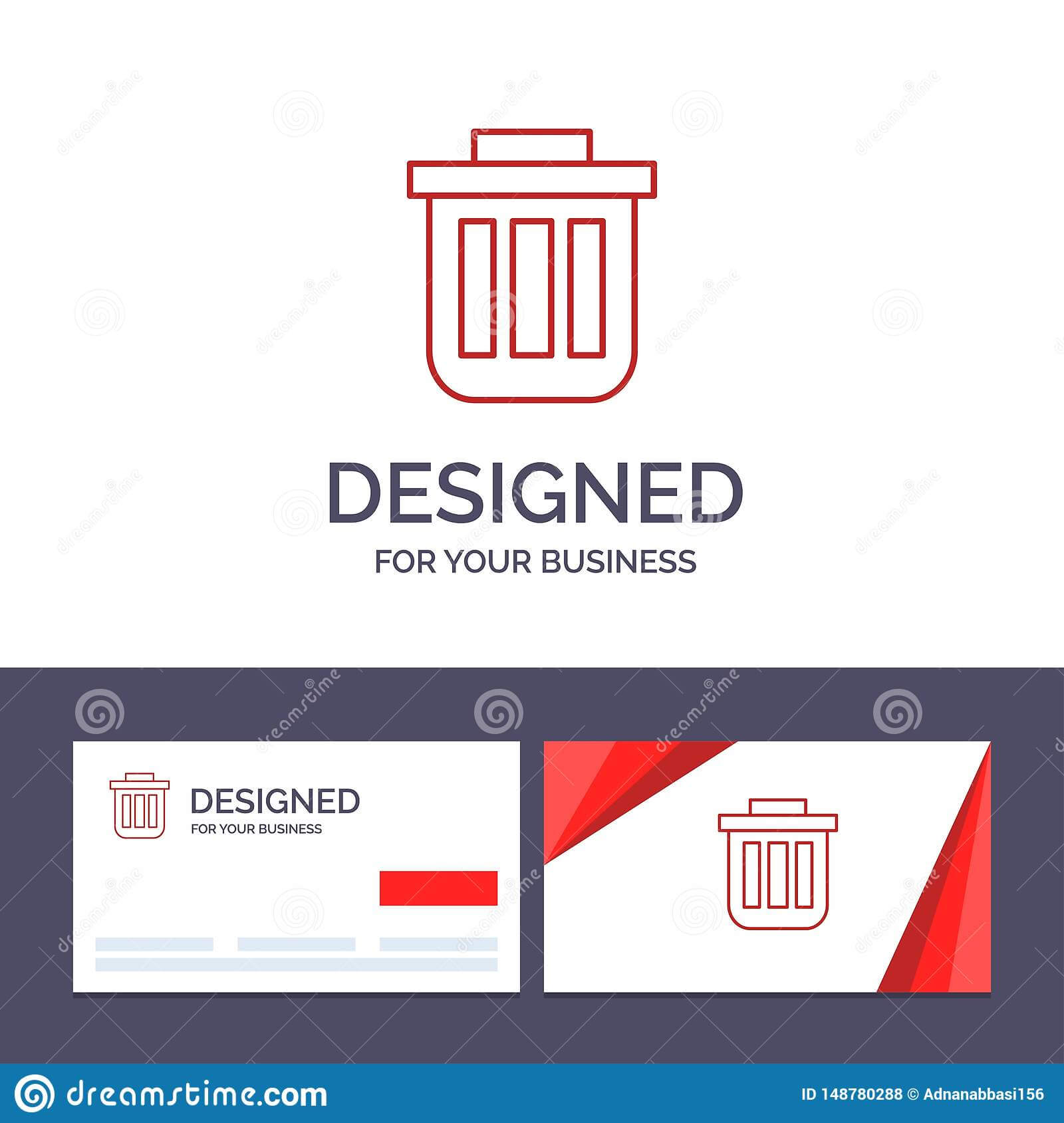 Creative Business Card And Logo Template Trash, Basket, Bin With Bin Card Template