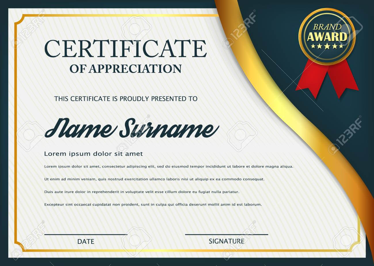 Creative Certificate Of Appreciation Award Template. Certificate.. With Regard To Free Template For Certificate Of Recognition