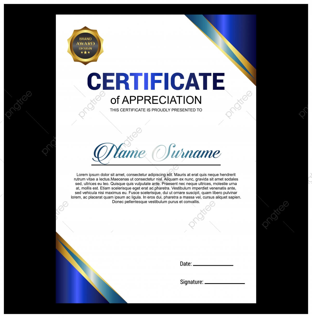 Creative Certificate Of Appreciation Award Template With Pertaining To Certificate Of License Template