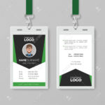 Creative Corporate Id Card Template With Green Details Regarding Work Id Card Template