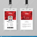 Creative Id Card Template With Abstract Red Background Stock Regarding Template For Id Card Free Download