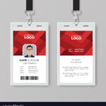 Creative Id Card Template With Abstract Red With Id Card Template Ai