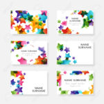 Creative Kids Design Collection. Vector Cards With Colorful Stars,.. For Id Card Template For Kids
